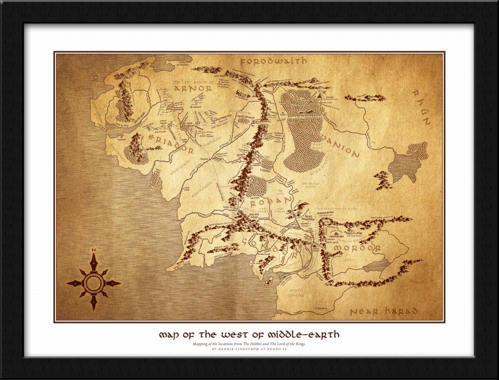 Tavlan med karta över Middle-earth